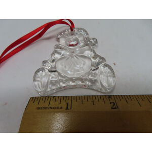 Gorham Lead Crystal Holiday TEDDY BEAR Christmas Ornament NO Box C598